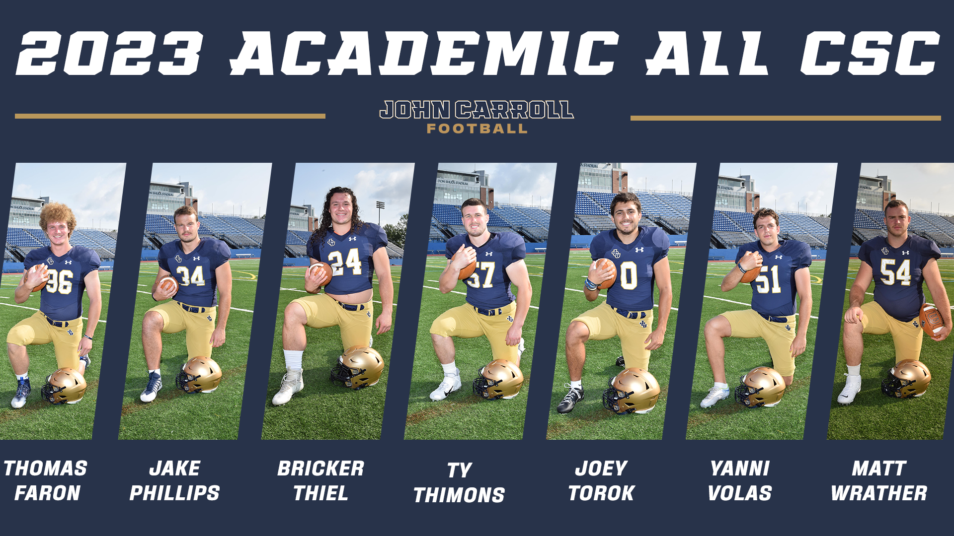 John Carroll Football Notches 7 College Sports Communicators Academic All-District Winners