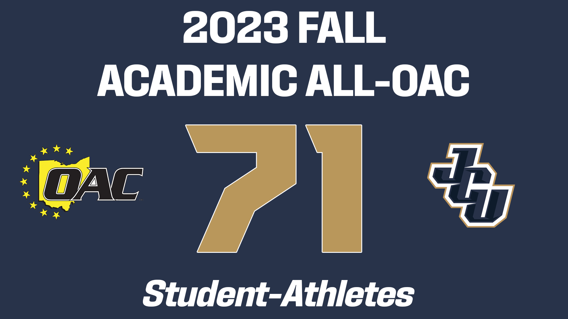 John Carroll Tallies 71 Fall Academic All-OAC Honorees